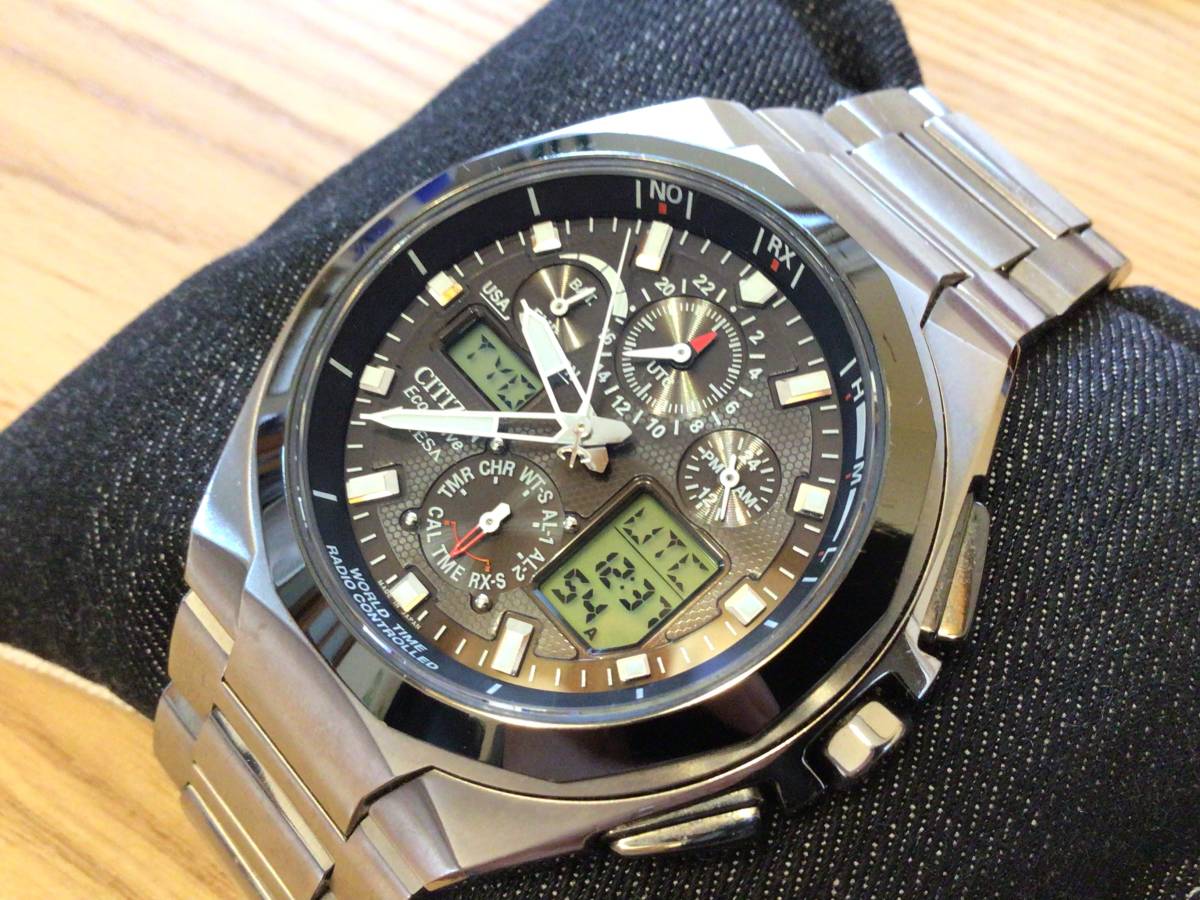 CITIZEN シチズン アテッサ ATV53-2833 エコドライブ 電波時計 チタン 