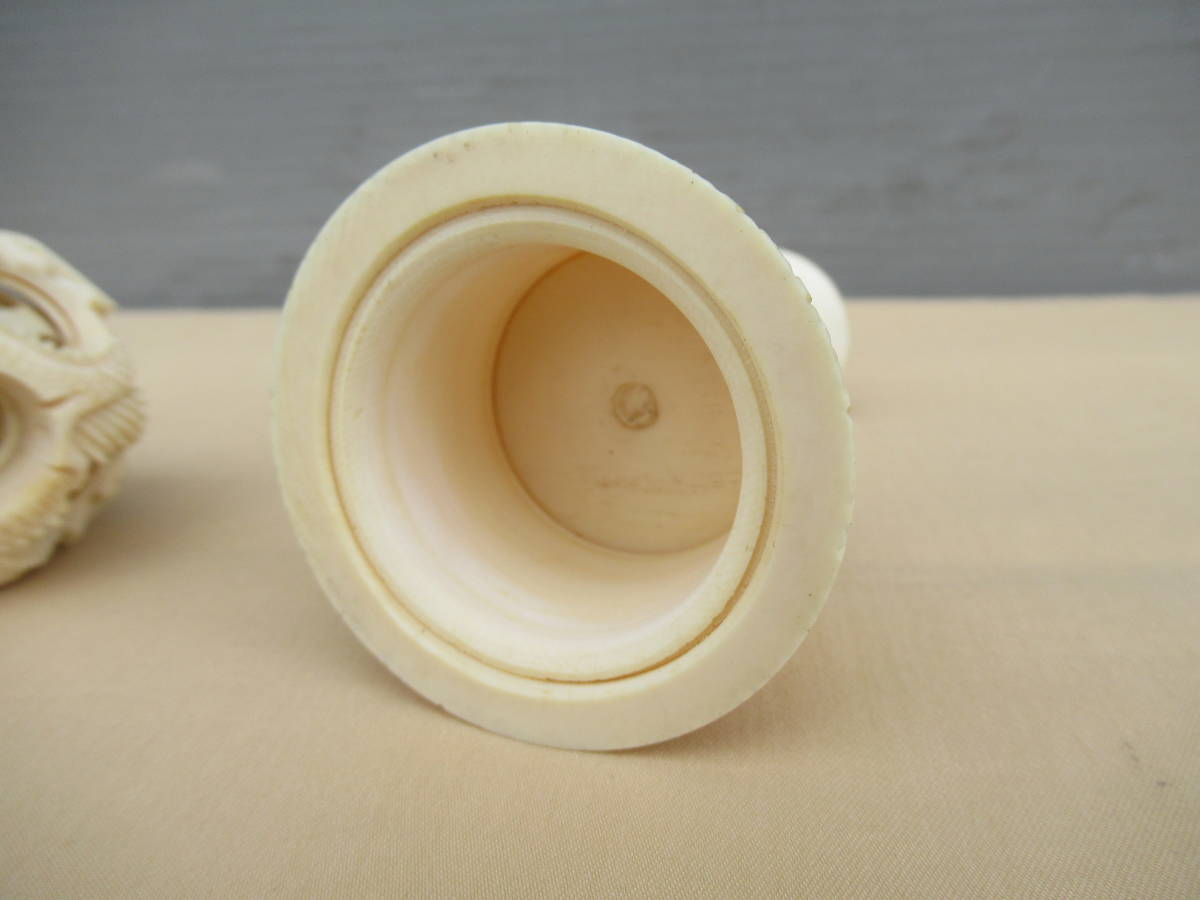 置物 象牙風 | 高さ：10cm 天球7層 象牙 多層球 天球像 共
