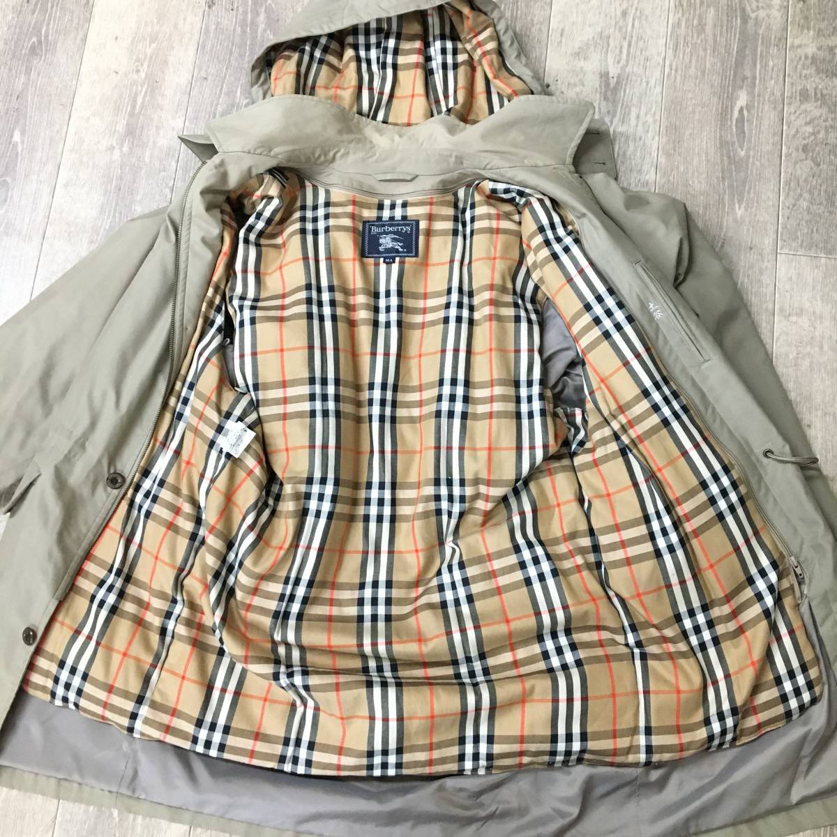 Burberrys ダウンライナー ノバチェック ステンカラーコート フード