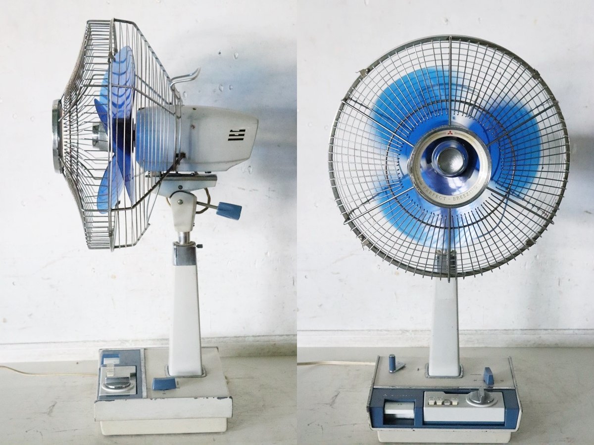 希少 三菱 鉄製3枚羽根扇風機 40cm ビンテージ アンティーク 昭和