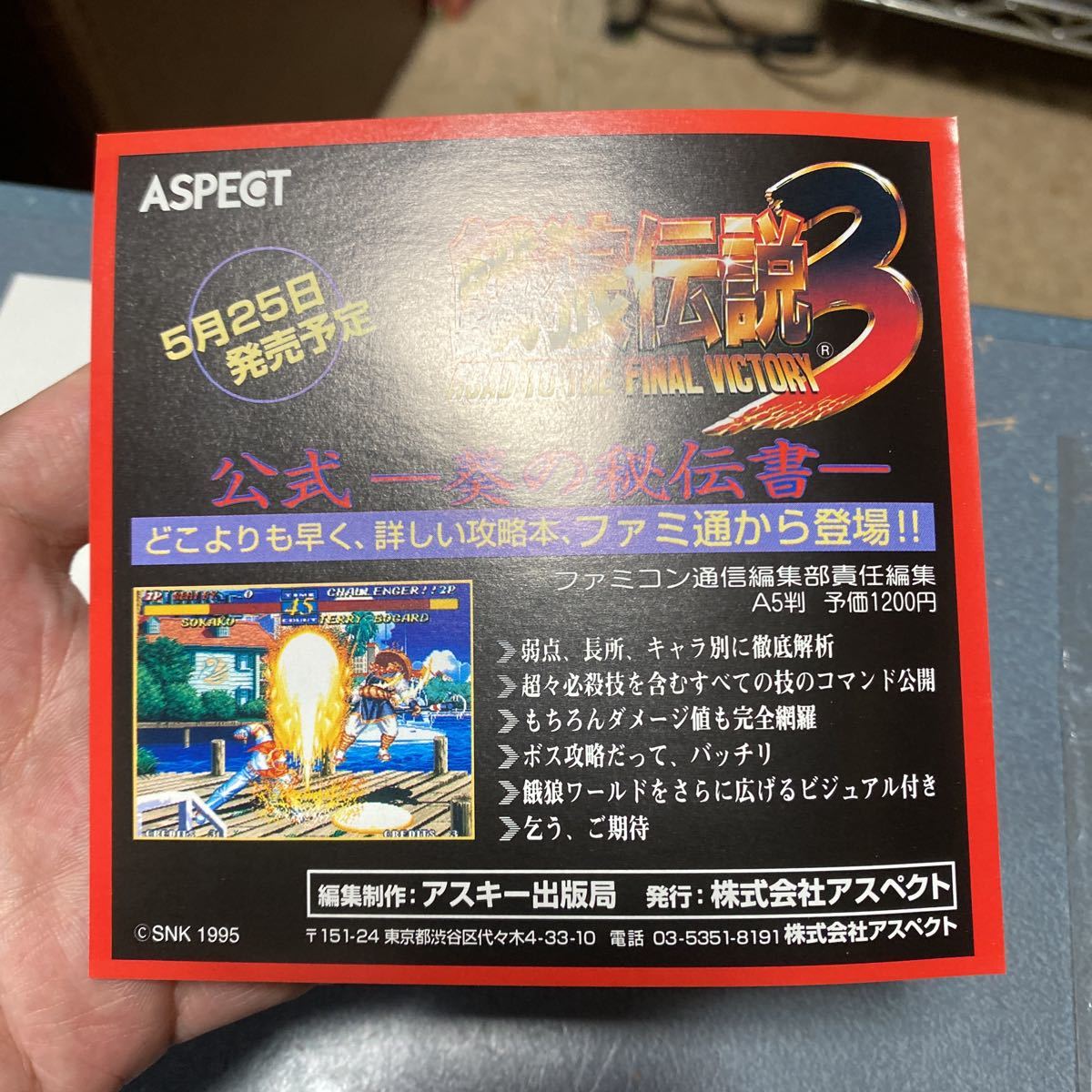 餓狼伝説3】ネオジオROM レトロ 格闘ゲーム SNK 説明書のみ チラシ 美 