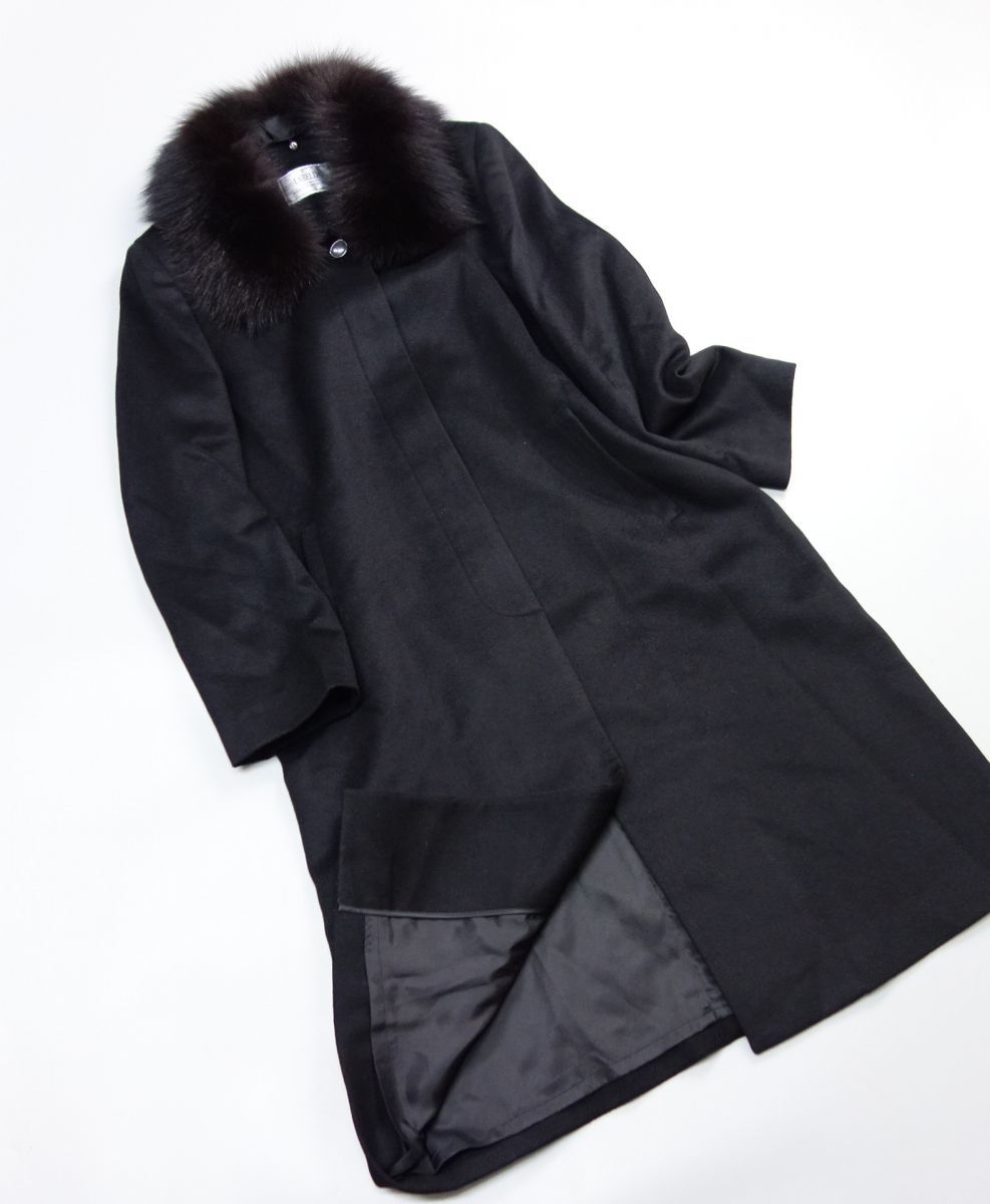 コート LABELDA カシミヤ フォックス ロングコート レディース 100 