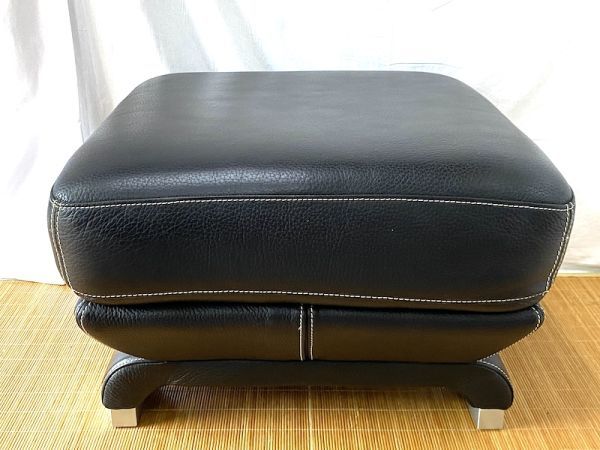 K657】手渡し可 IDC大塚家具 L/S Comfort オットマン/総革/ブラック