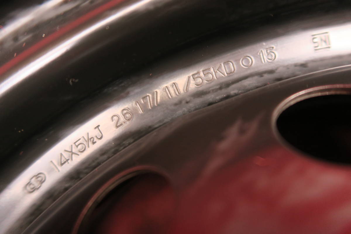 H360】スチール ホイール 4本 純正 14x5.5J 4穴 PCD100 オフセット：約