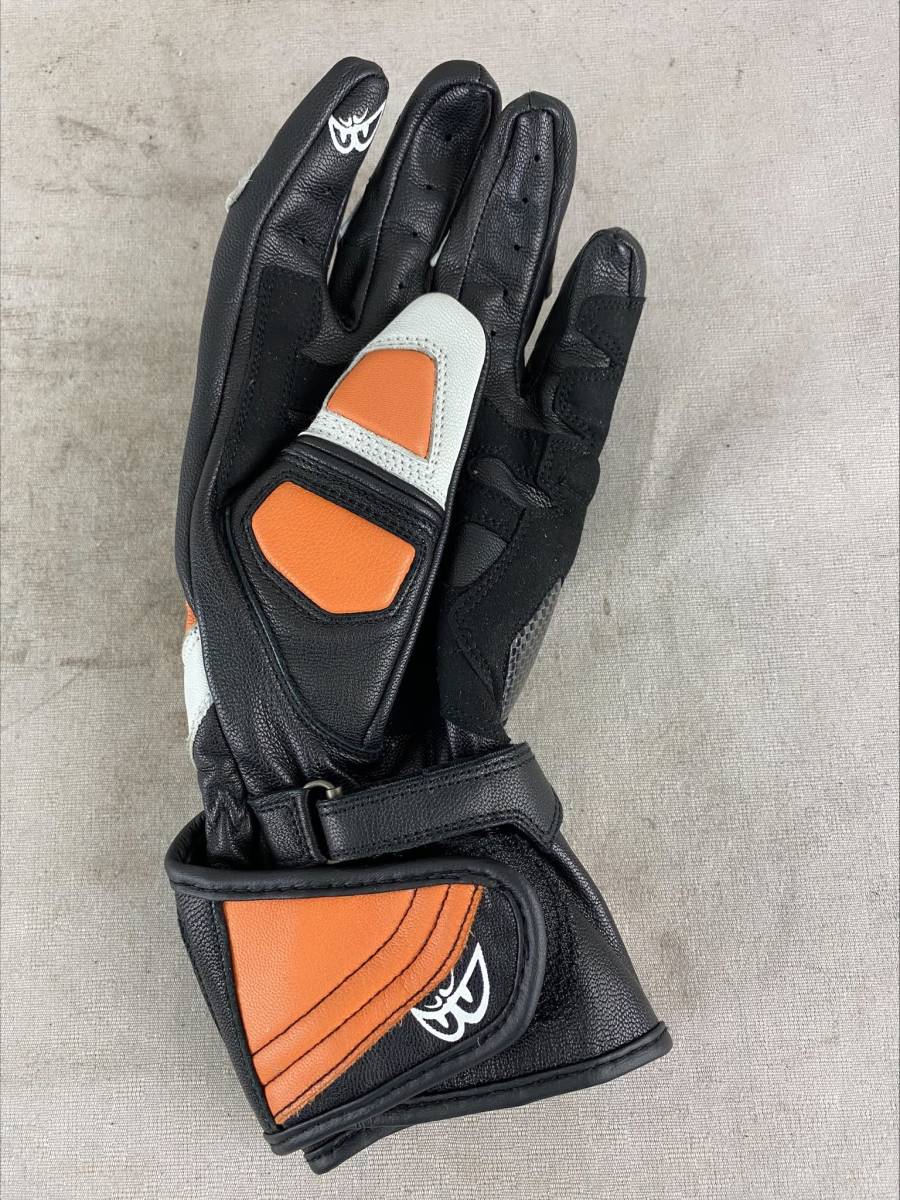 BERIK ベリック レディースレーシンググローブ WHITE/ORANGE Lサイズ