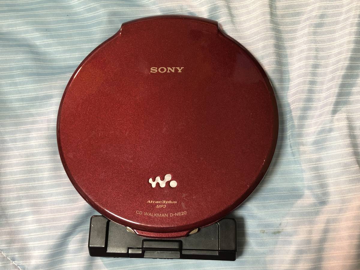 USED▽SONY/ソニー 薄型/軽量 CDウォークマン「D-NE20」レッド 【公式
