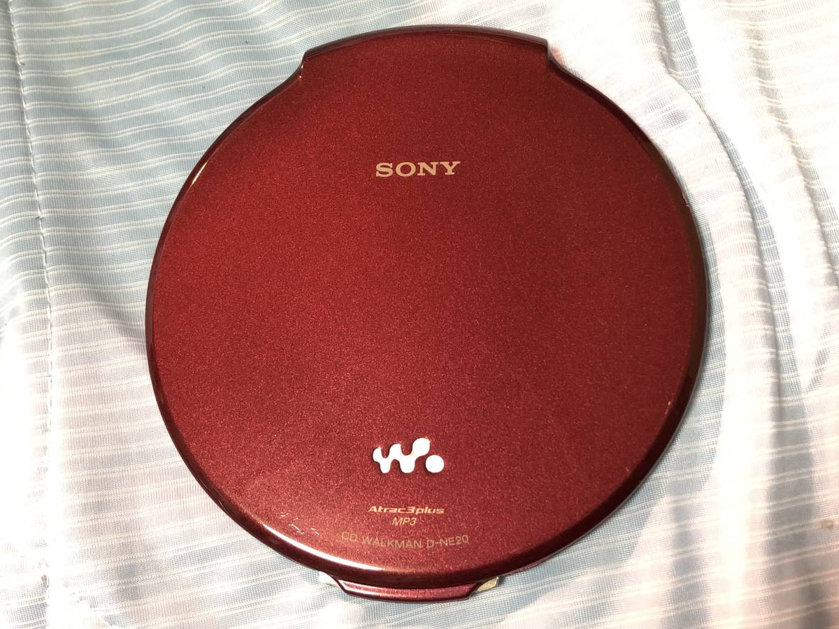 USED▽SONY/ソニー 薄型/軽量 CDウォークマン「D-NE20」レッド 【公式