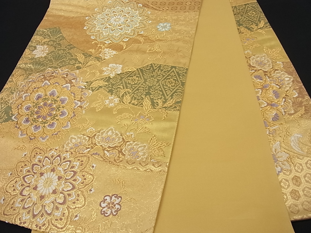 唐織 金糸 花美人着物□六通柄袋帯 正絹 平和屋着物◎六