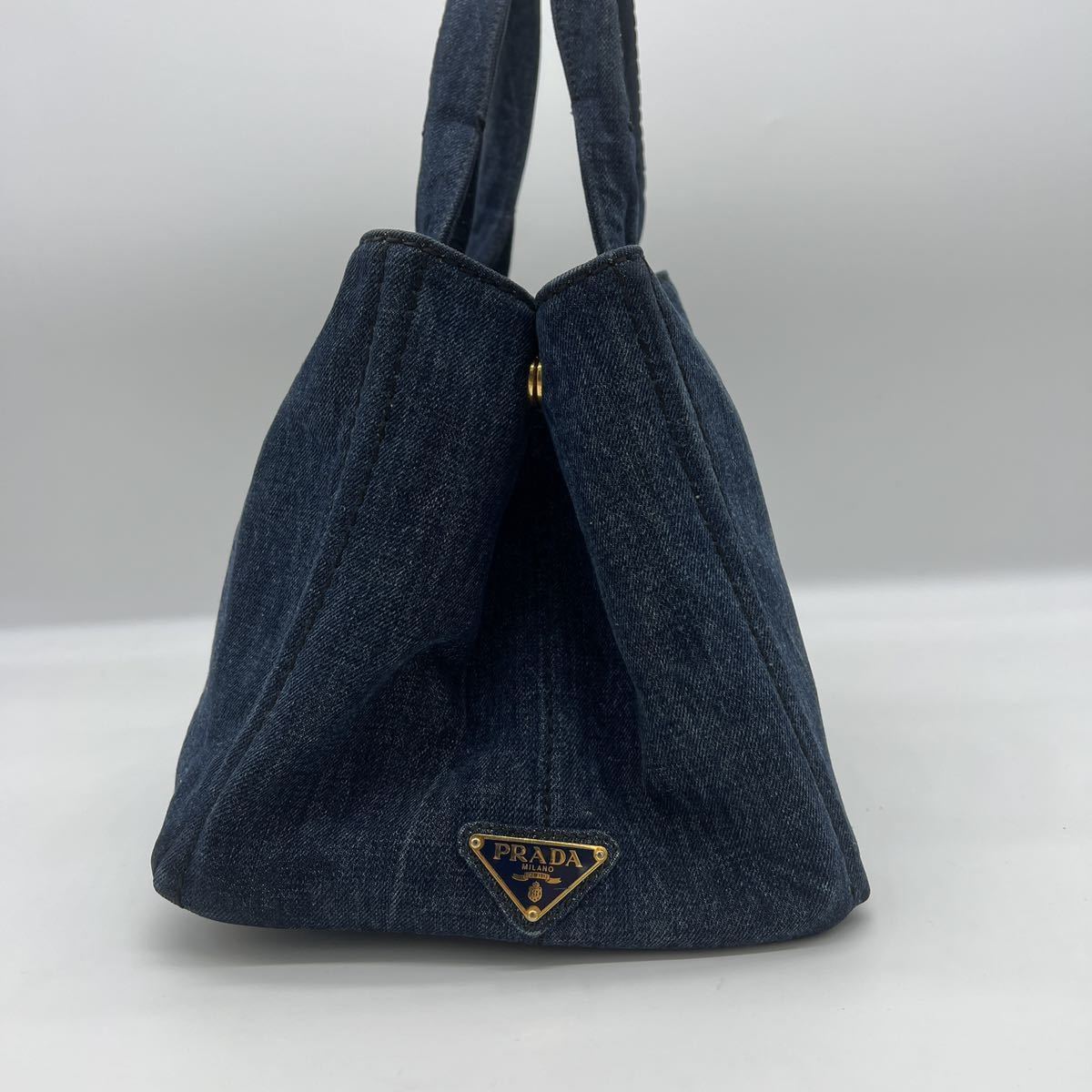 1円 『現行品』PRADA プラダ デニム カナパ トートバッグ ハンド 