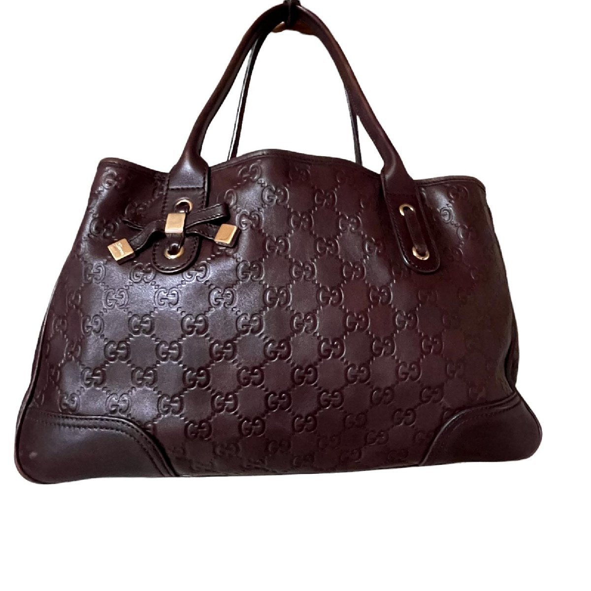 【HOT，定番】 GUCCI グッチ プリンシー シマレザー ハンドバッグ 茶系 163805(かばん、バッグ)｜売買されたオークション情報、yahooの商品情報をアーカイブ公開 - オークファン かばん、バッグ