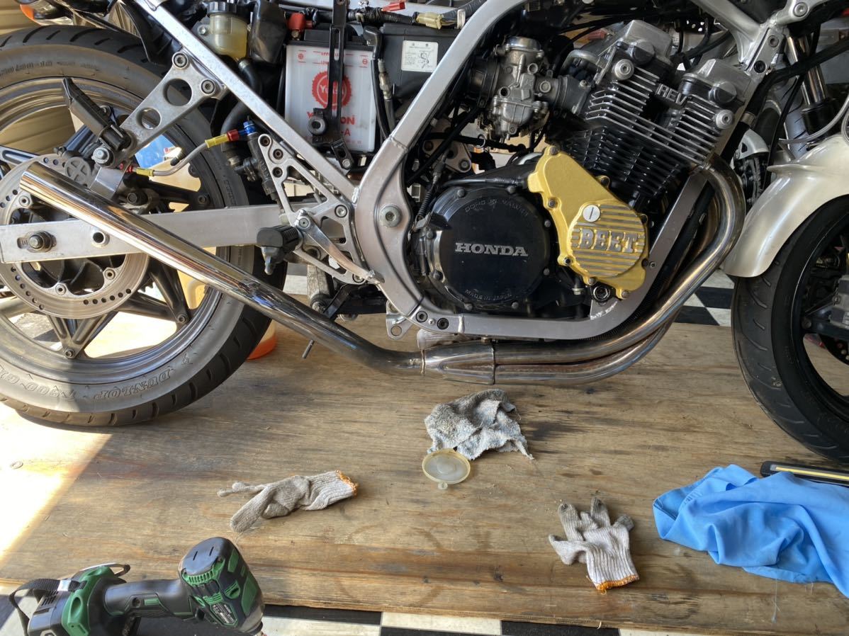 CBR400F 集合菅 メッキ 細菅 検）CBX400F モリワキ ヨシムラ プリティ 