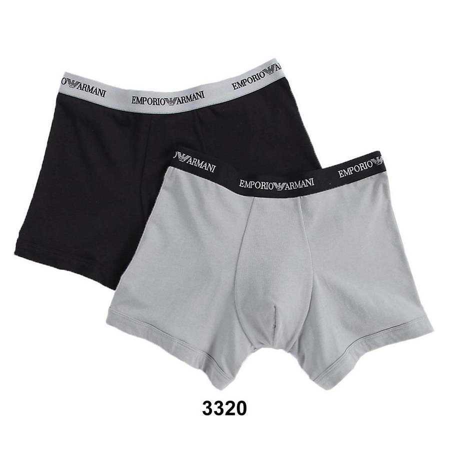 EMPORIO ARMANI エンポリオアルマーニ STRETCH COTTON 2PACK BOXER BRIEF 2枚組 前閉じ ボクサーパンツ 111268 BLACK/GREY(03320) S