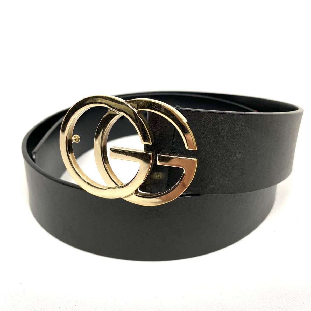 大人気，送料無料 正規品 GUCCI グッチ ベルト レザー GG バックル 小物 ビッグ ロゴ 高級感 黒 ブラック メンズ イタリア製 良品(ベルト)｜売買されたオークション情報、yahooの商品情報をアーカイブ公開 - オー 服飾小物