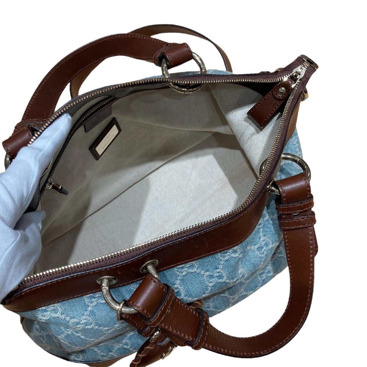 GUCCI グッチ GGキャンバス バレンタイン ハンドバッグ 2WAYショルダー 