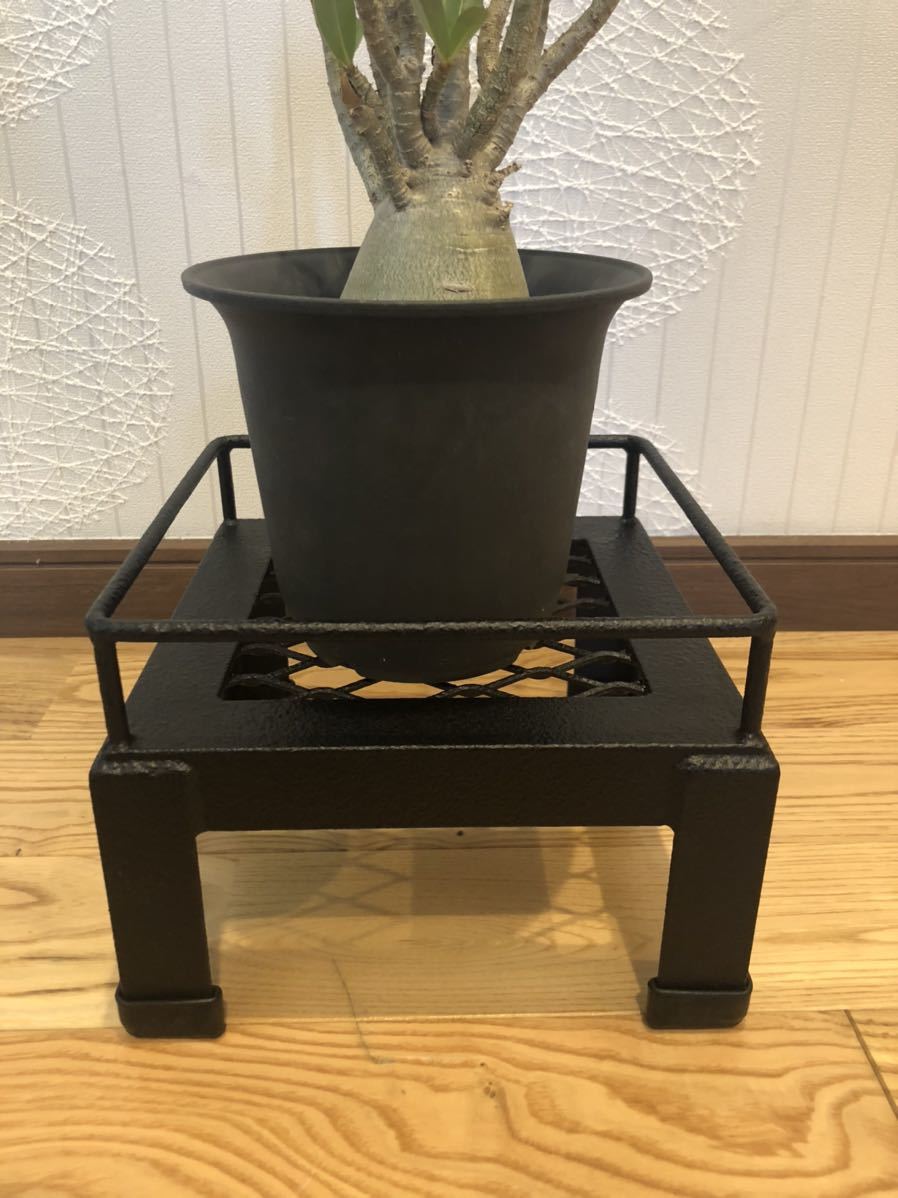 一点物　ハンドメイド　植物台　アイアンラック　ゴツゴツ塗装　観葉植物　塊根植物　多肉植物
