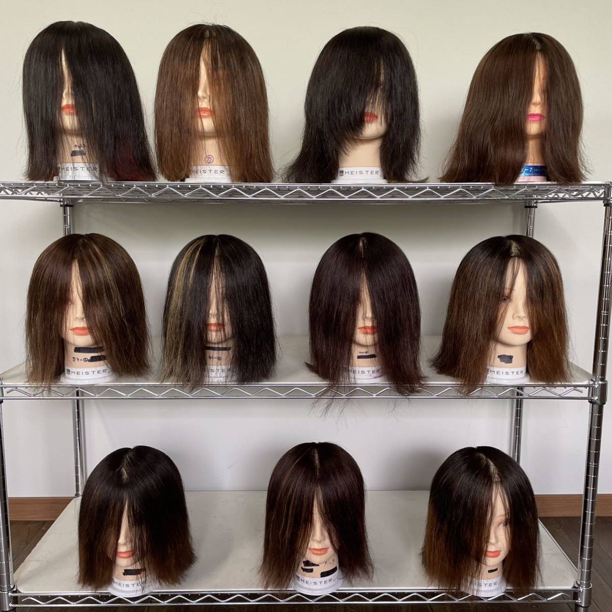美容師国家試験 本番用 カットウィッグ 11体 美容師国家試験 本番用
