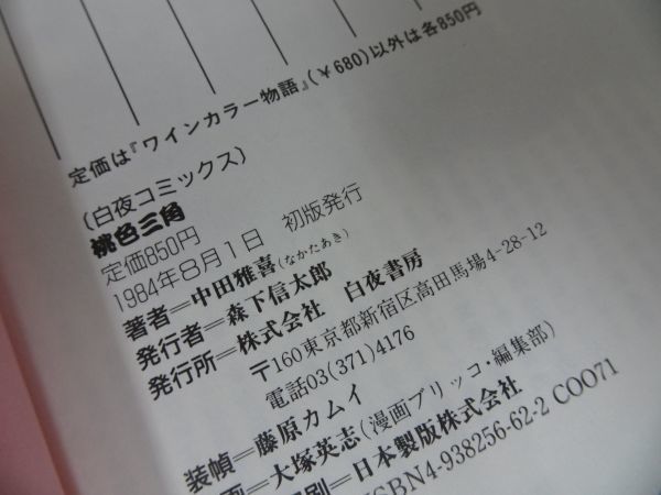☆中田雅喜【桃色三角】1984年/白夜書房(青年)｜売買された