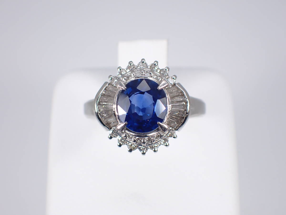大人気，安い サファイアリング 10号 サファイア 1.86ct ダイヤ 0.55ct 