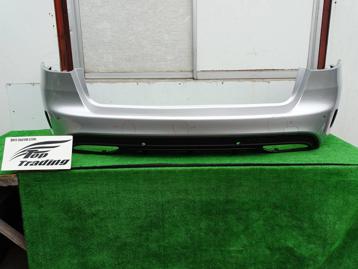 L0208vc ベンツ純正 Ｃクラス W205 前期 ワゴン/S205 AMG リアバンパー C43 ブラック ディフューザー付 A2058856538 イリジウムシルバー775