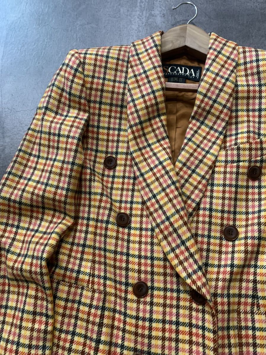 レディース ESCADA ヴィンテージ ベロア 総柄ブルゾン スカーフ柄 綿混 