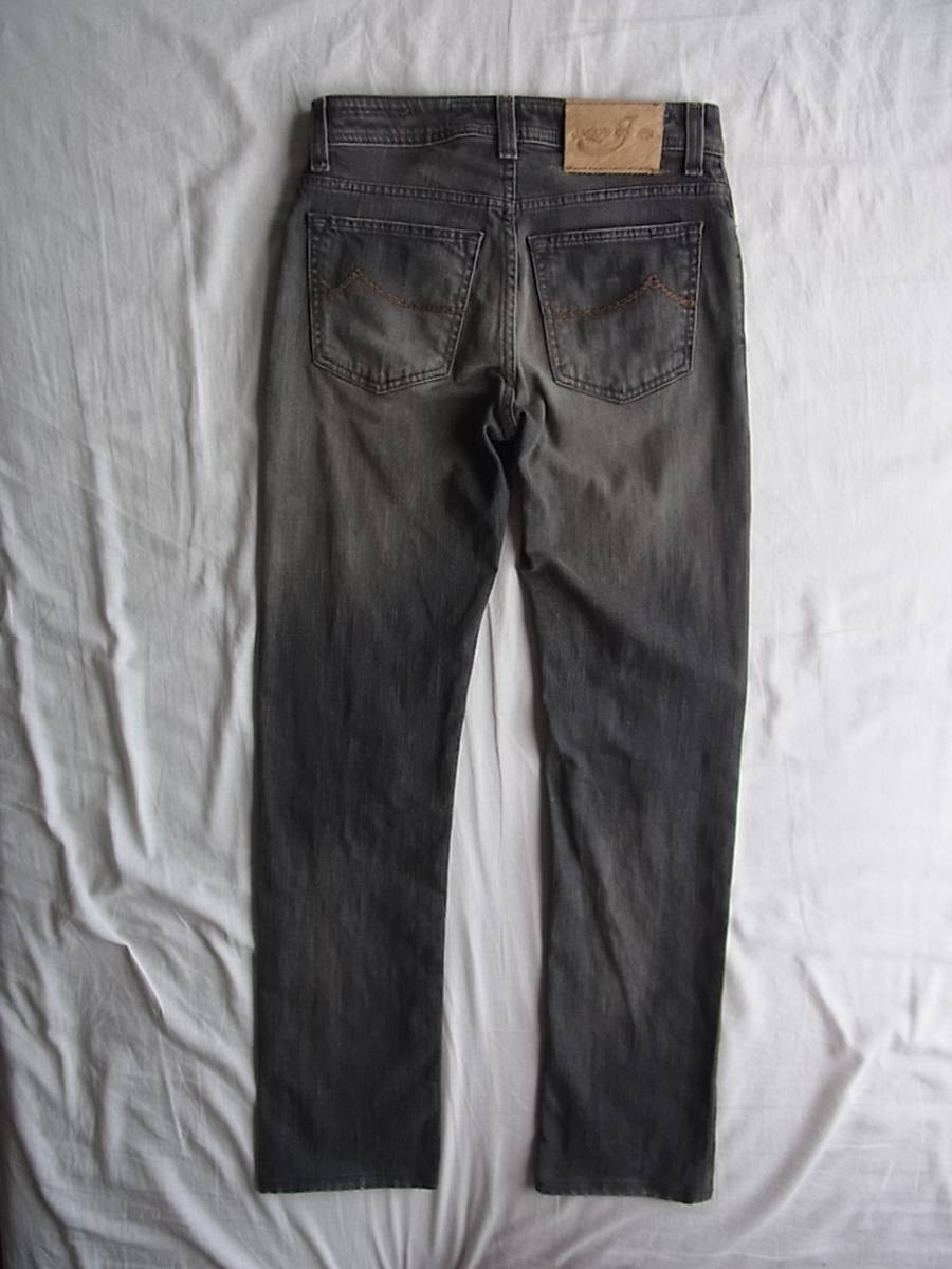 JACOB COHEN ヤコブ コーエン　J688 ストレッチブラックデニム　ユーズド加工　5ポケットパンツ　サイズ 28 MADE IN ITALY グレー