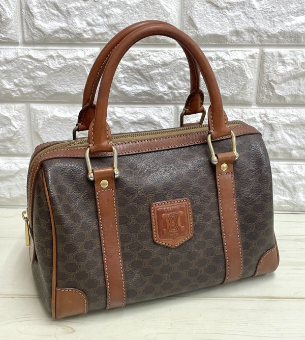 セリーヌ ミニボストンバッグ CELINE マカダム柄 ハンドバッグ
