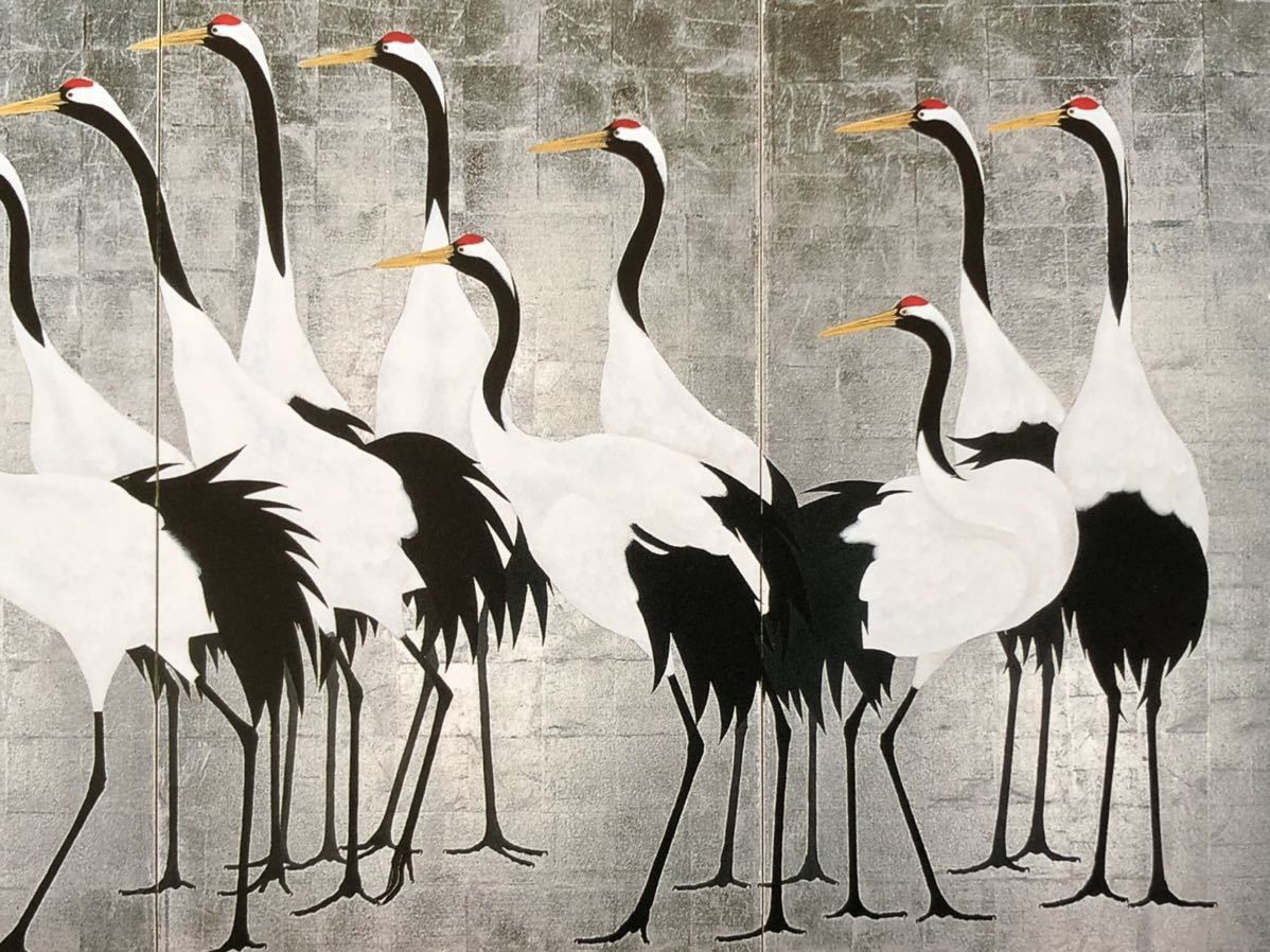 加山又造の大判Postcard】群鶴図（右隻）(花鳥、鳥獣)｜売買された