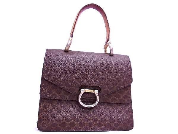 セリーヌ 1円 CELINE マカダム柄 PVC PVC×レザー マカダム レザー 