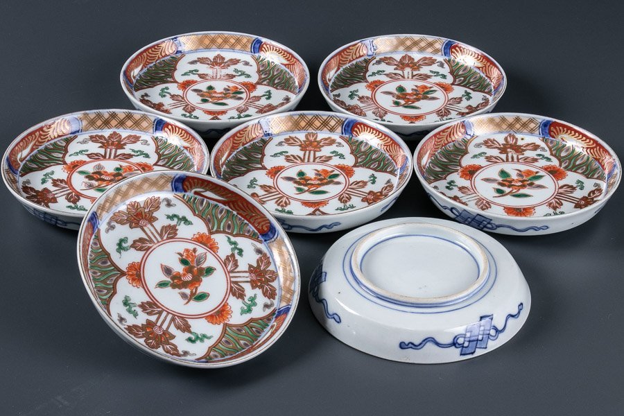 大聖寺伊万里 明治時代 | 四寸皿 金襴手更紗文 0 【器】『 大聖寺伊万里