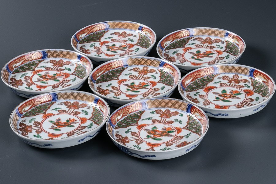 大聖寺伊万里 明治時代 | 四寸皿 金襴手更紗文 0 【器】『 大聖寺伊万里