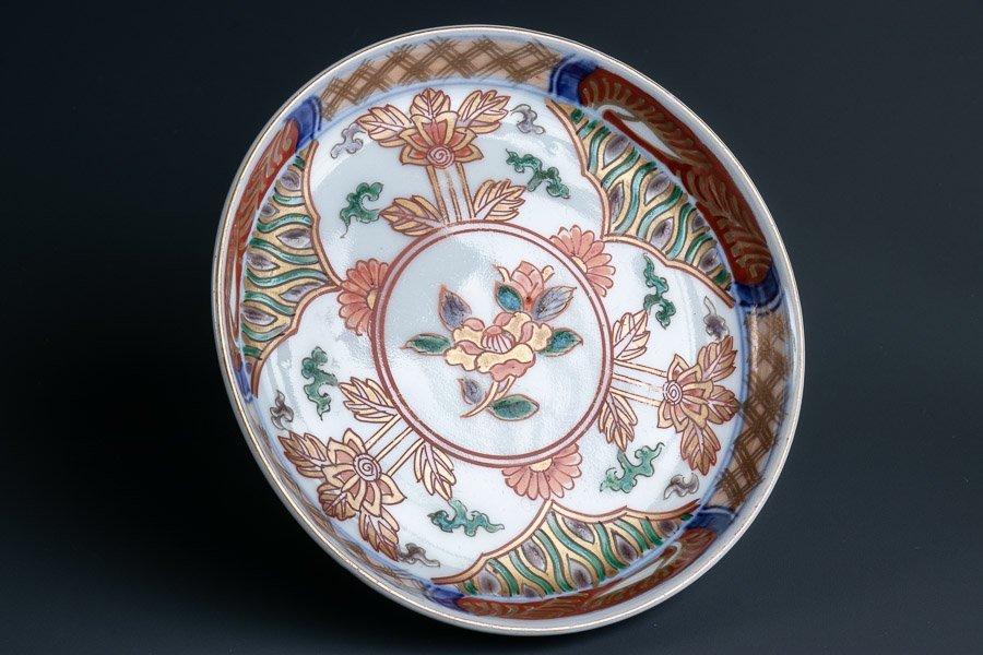 大聖寺伊万里 明治時代 | 四寸皿 金襴手更紗文 0 【器】『 大聖寺伊万里