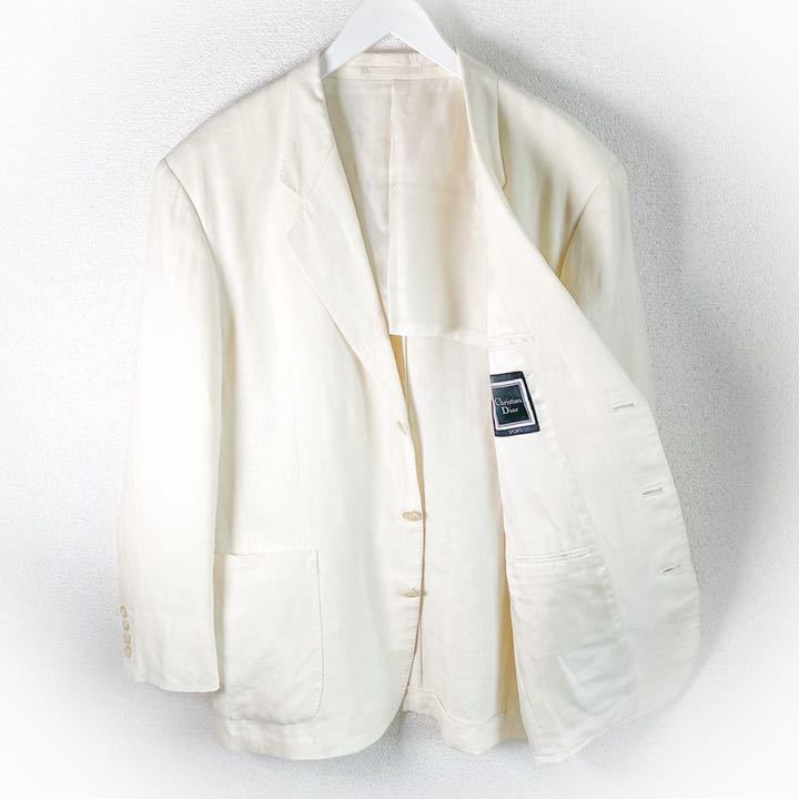 Christian Dior 麻ジャケット Christian Dior ジャケット 麻100% M Christian Dior ジャケット 麻100