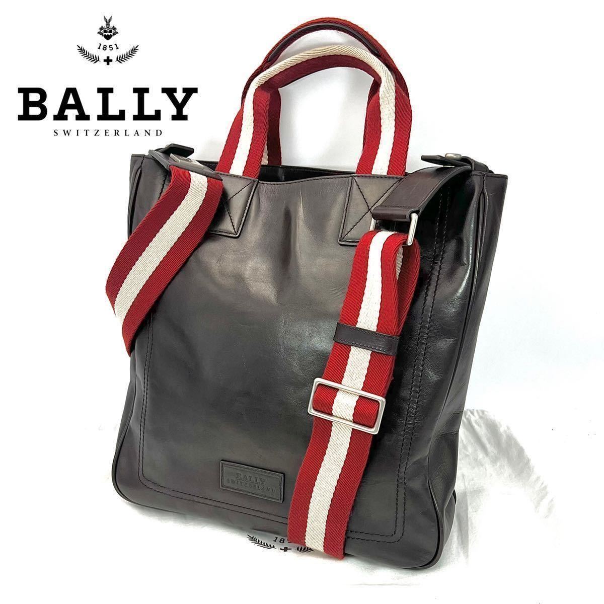 美品1円 BALLY バリー 2WAY ショルダーバッグ ブラウン スイス製