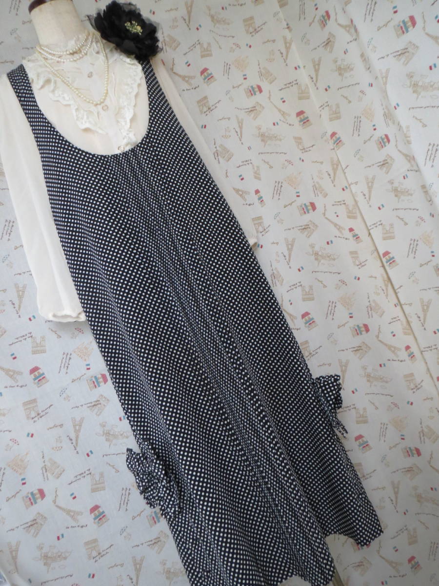 赤字超特価，お買い得 ピンクハウス サロペット 黒地ドット(ワンピース（ロング）)｜売買されたオークション情報、yahooの商品情報をアーカイブ公開 - オークファン 女性用