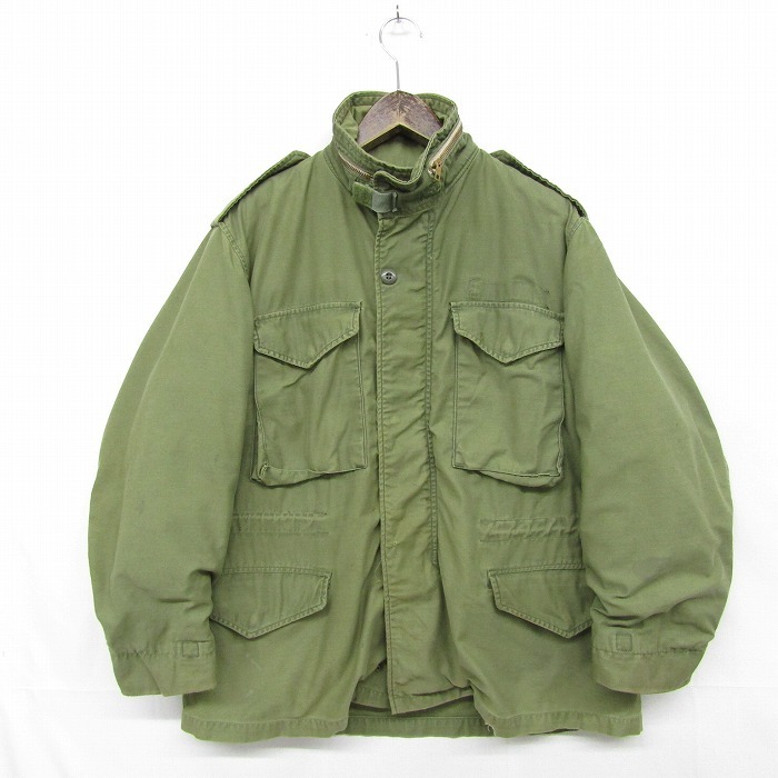 70s 80s 米軍実物 サイズ M~ U.S. ARMY M-65 3rd フィールド ジャケット オリーブ 古着 ビンテージ ミリタリー 2S0603