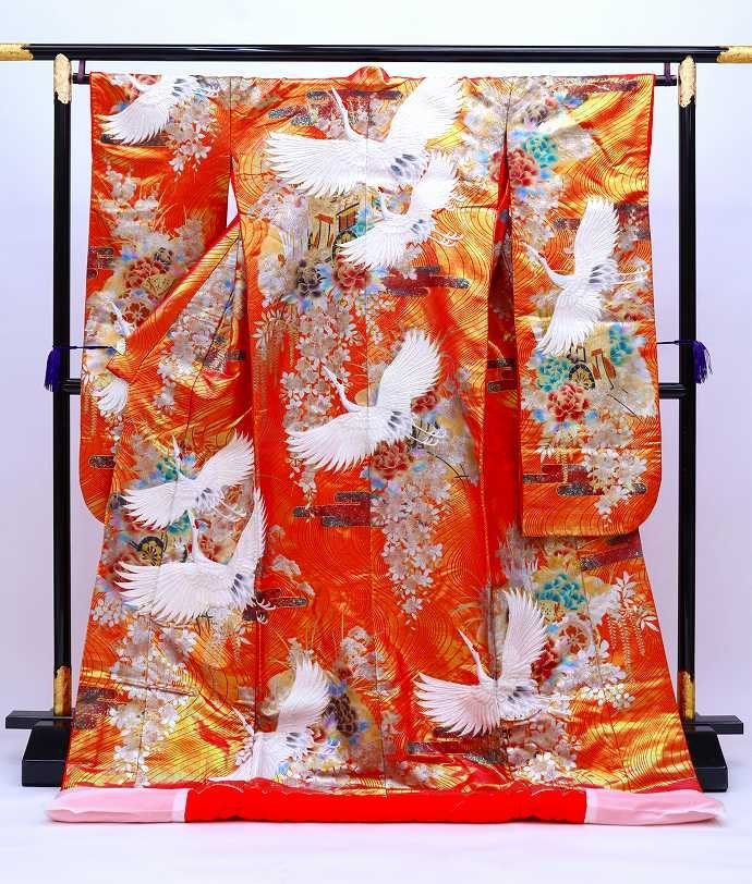 暈し染め 金彩 逸品 正絹 駒刺繍 花車文 BAAX6536hj 平和屋着物□豪華