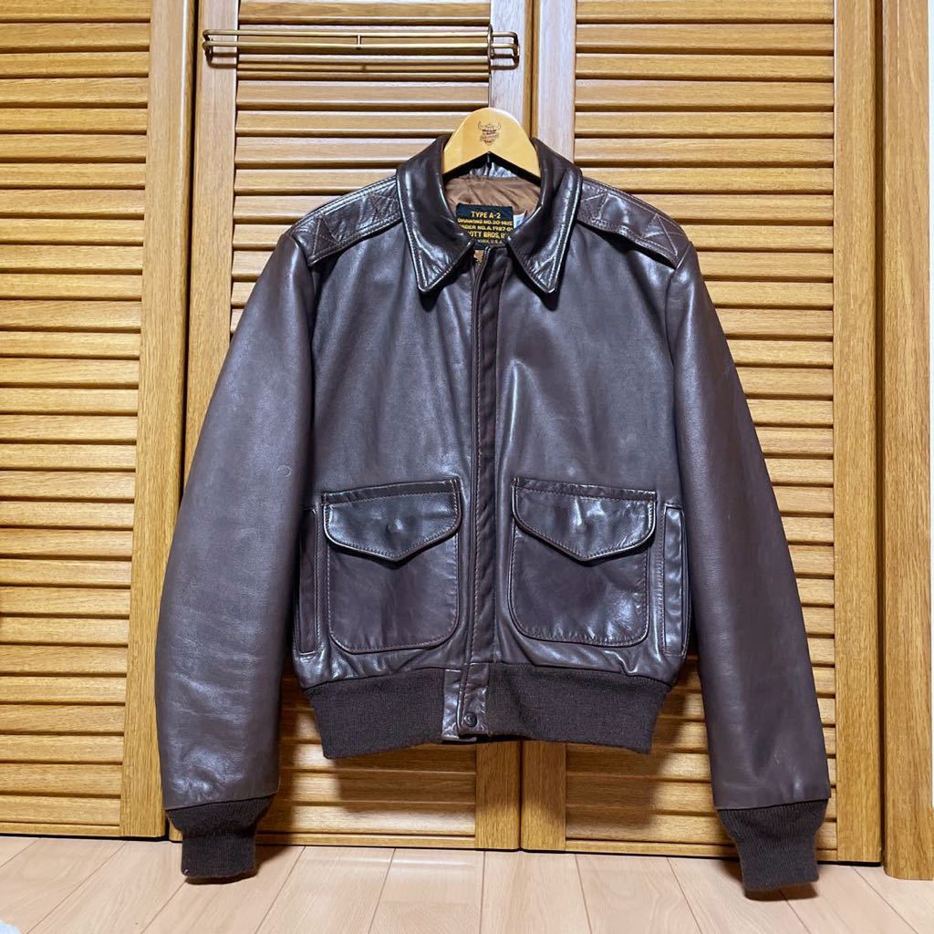 フライトジャケット A-2 Schott USA製 ブラウン size 38 レザー