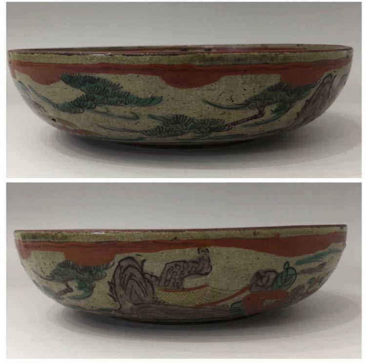 幕末期 青木木米名窯 九谷春日山窯赤絵松竹図飾皿 名逸品 | 陶板アート