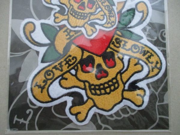 エドハーディ　タトゥー USA スカル　十字架　ドクロ　ビンテージ　アメリカ 1セット2枚入り Ed Hardy ハートスカル エドハーディー刺繍ワッペン