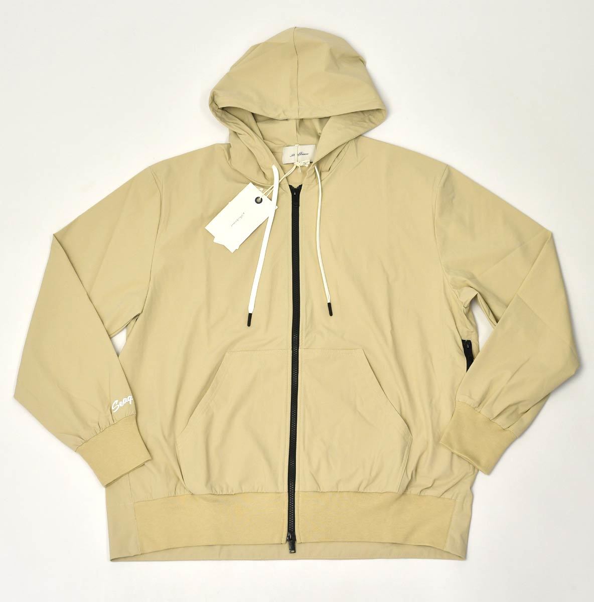 新品シーグリーンSeagreenジップアップパーカー03ベージュ ナイロン 