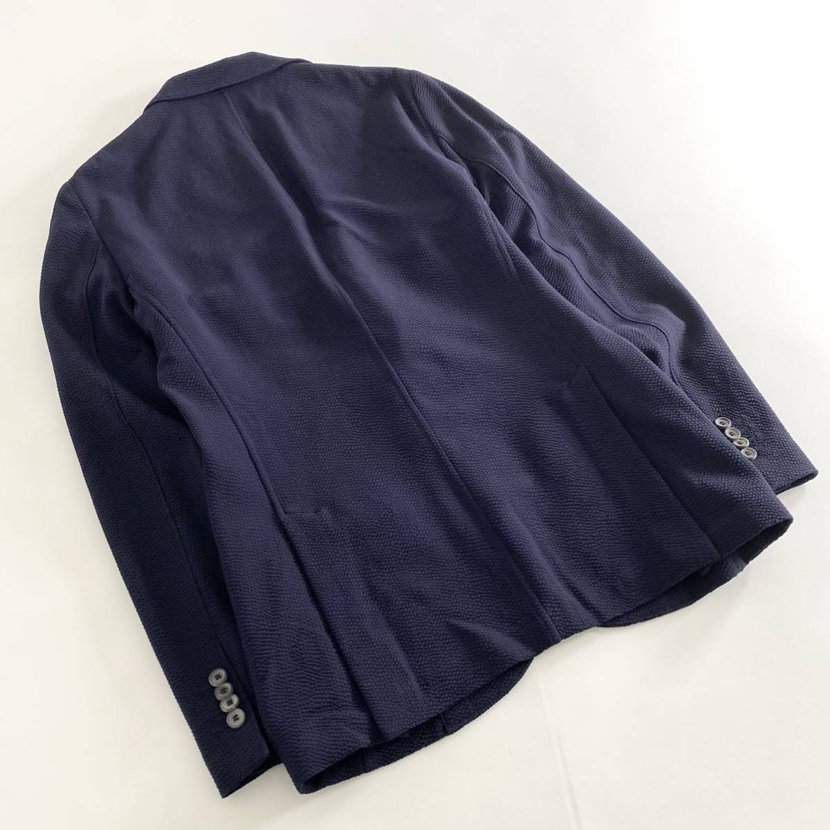 Bi9 GIORGIO ARMANI TOKYO ジョルジオアルマーニ 黒タグ テーラードジャケット アンコン シアサッカー 46 M ...