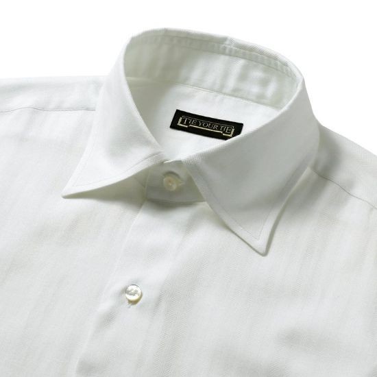 ◆【TIE YOUR TIE(タイユアタイ)/滑らか快適コットンカシミヤヘリンボーンセミワイドカラーシャツ (8-0330-00-006)】[tyt1862901] TIE YOUR ONLINE Ｆ ネイビー, CINQUECLASSICOチンクエクラシコ