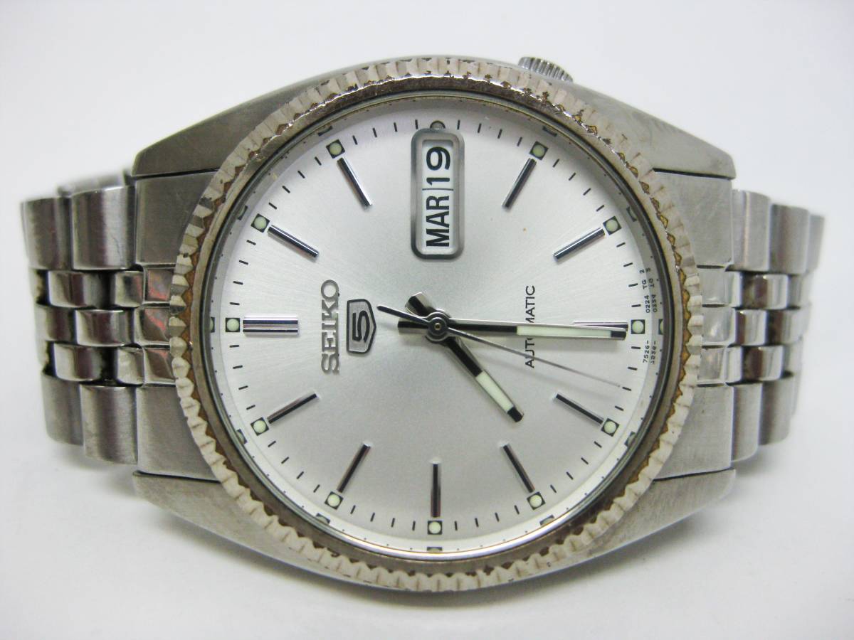 稼働品 SEIKO セイコー5 21石 裏スケ 自動巻き 腕時計 稼働 ☆SEIKO 