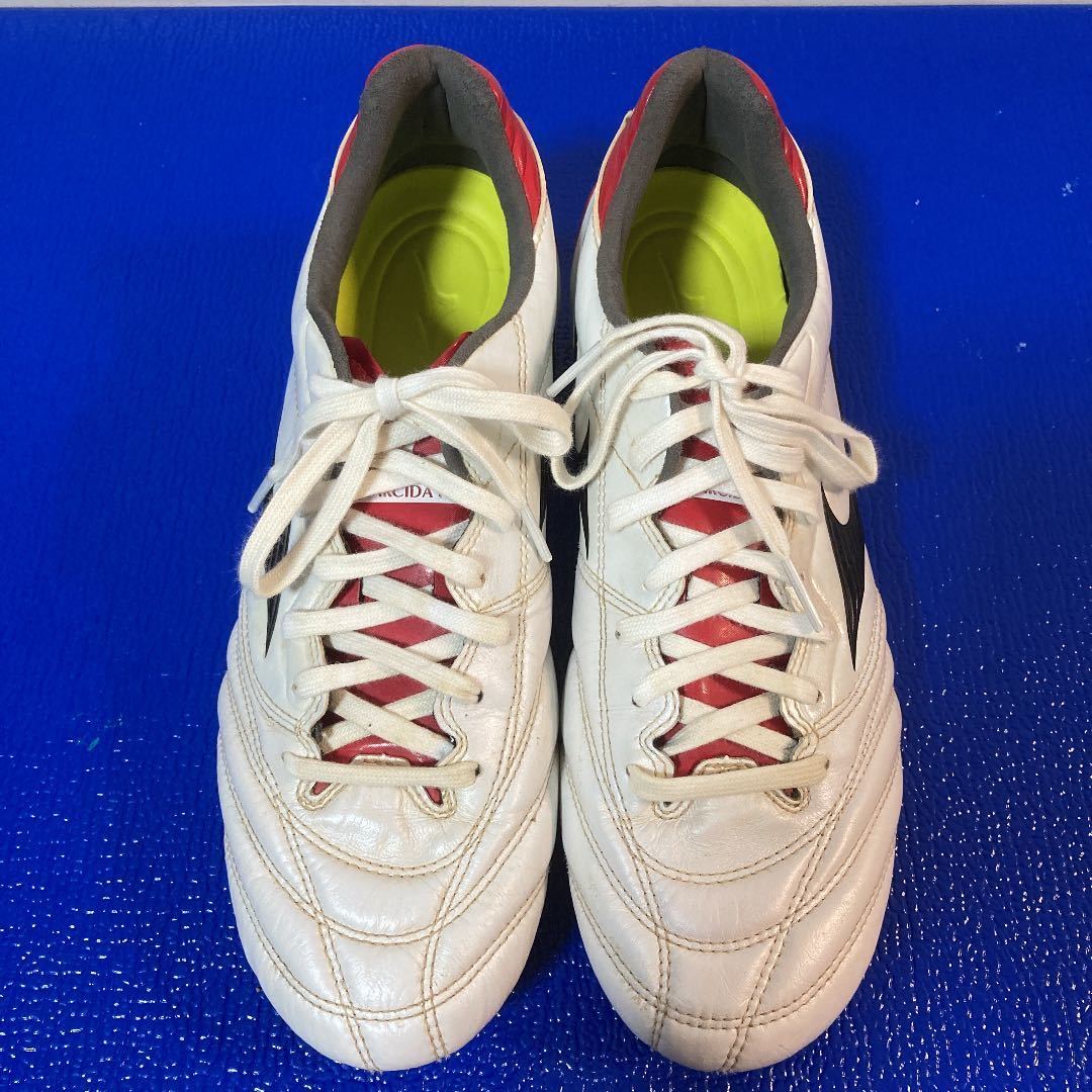 MIZUNO ミズノ MONARCIDA NEO WIDE モナルシーダネオ 26.5cm used スパイク P1GA192309 NEO 0 モナルシーダ P1GA192309 WIDE(ホワイト×レッド) 天然芝&frasl;土