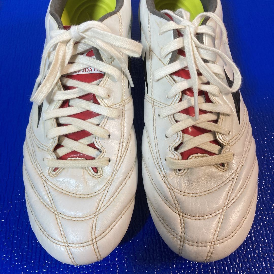 MIZUNO ミズノ MONARCIDA NEO WIDE モナルシーダネオ 26.5cm used スパイク P1GA192309 NEO 0 モナルシーダ P1GA192309 WIDE(ホワイト×レッド) 天然芝&frasl;土