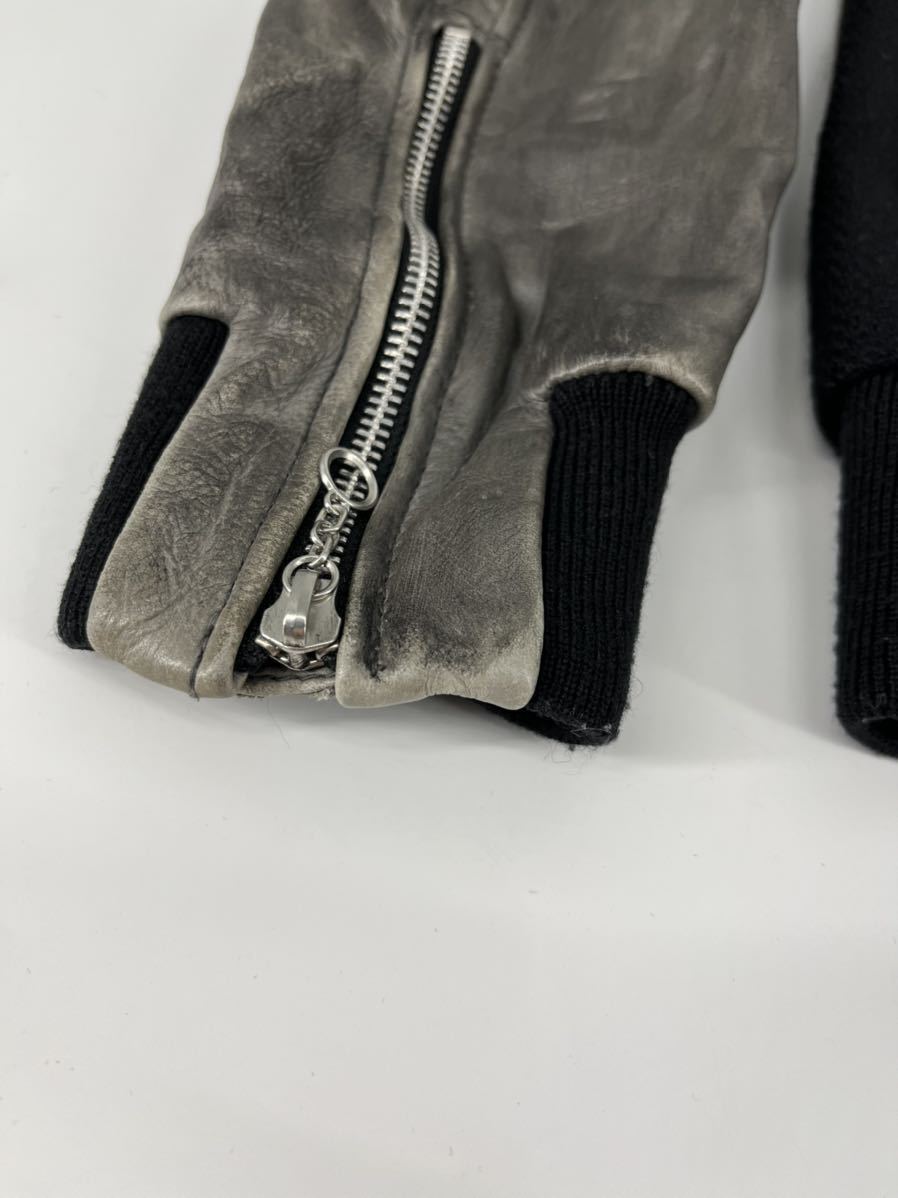 希少/schott/スレ加工 ワッペン レザー スタジャン/S/ショット/ブルゾン アウター ジャケット コート アメカジ 本革 ショット スタジャン ブルゾン 切替 スタジャン&frasl;S&frasl;ショット オール
