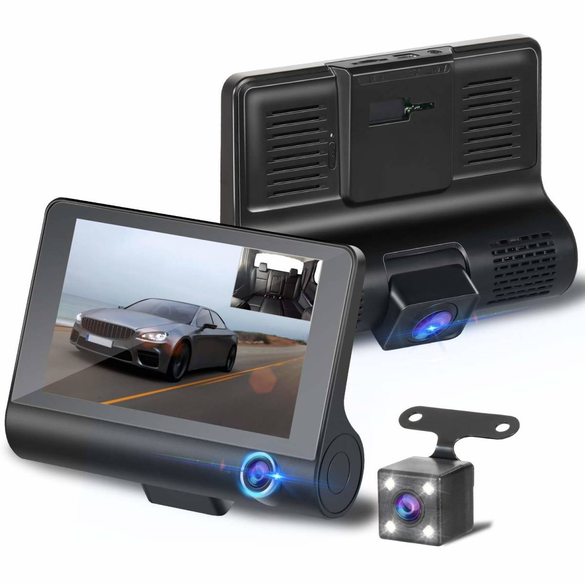  2020最新版 3カメラ搭載 ドライブレコーダーSONYセンサー WDR機能車載カメラ車内外同時録画 リアカメラ付き4.0インチ画面 1080PフルHD(アクセサリー)｜売買されたオークション情報、yahooの商品情 その他