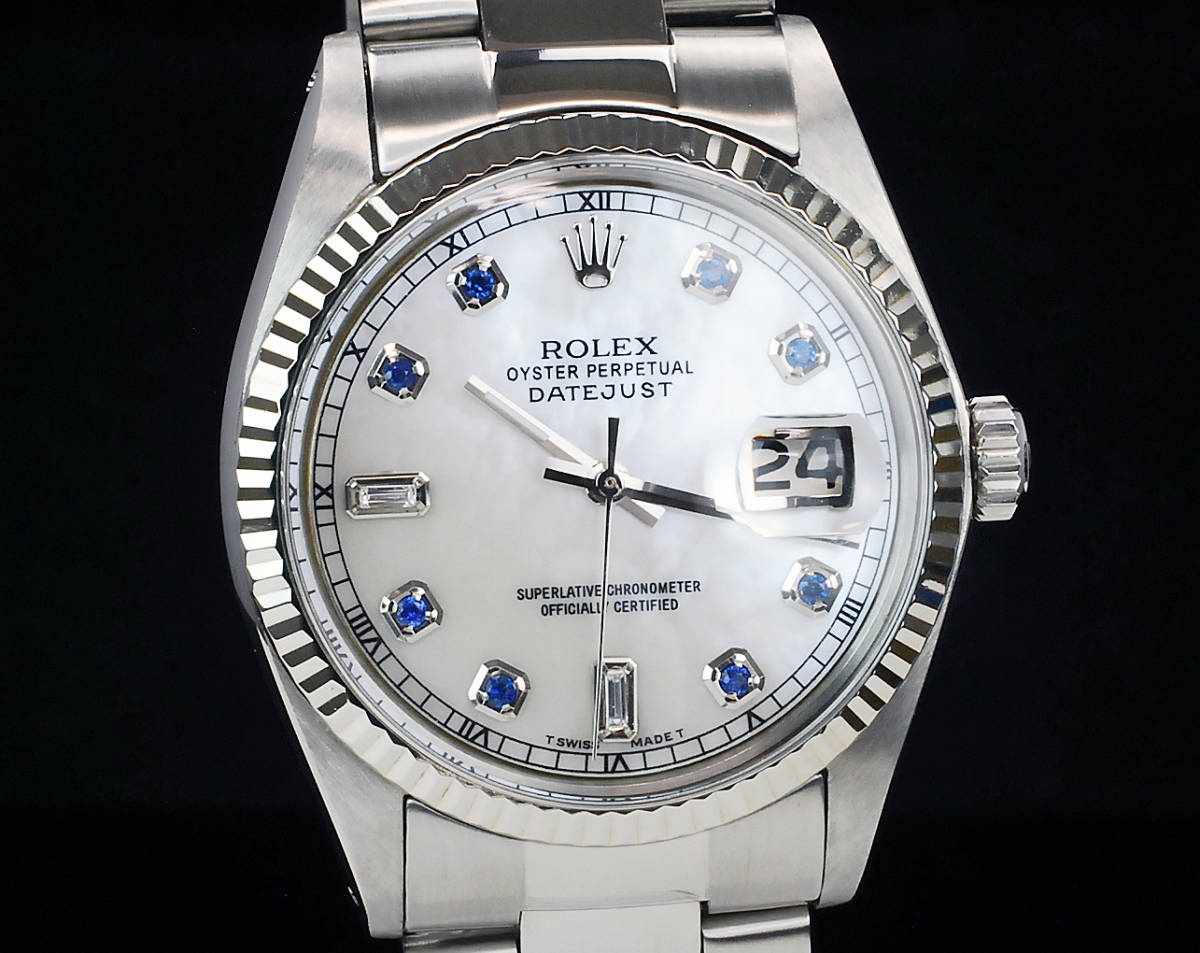 2年/本物保証】ホワイトシェル ロレックス デイトジャスト 36mm□8+2P  