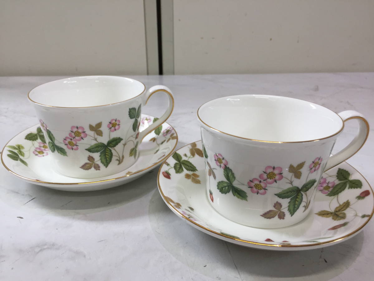 □D93 ＷＥＤＧＷＯＯＤ ウェッジウッド カップ＆ソーサー ワイルドストロベリー