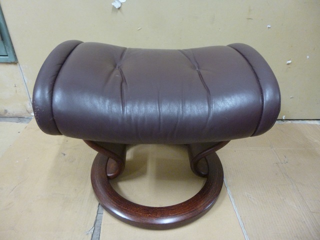 〓EKORNES/エコーネス オットマン 本革 ブラウン スツール 足置き